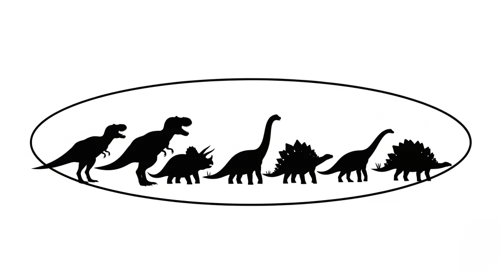 Lastenhuoneen tapetti | Dinosaurusten siluetit kulkueessa