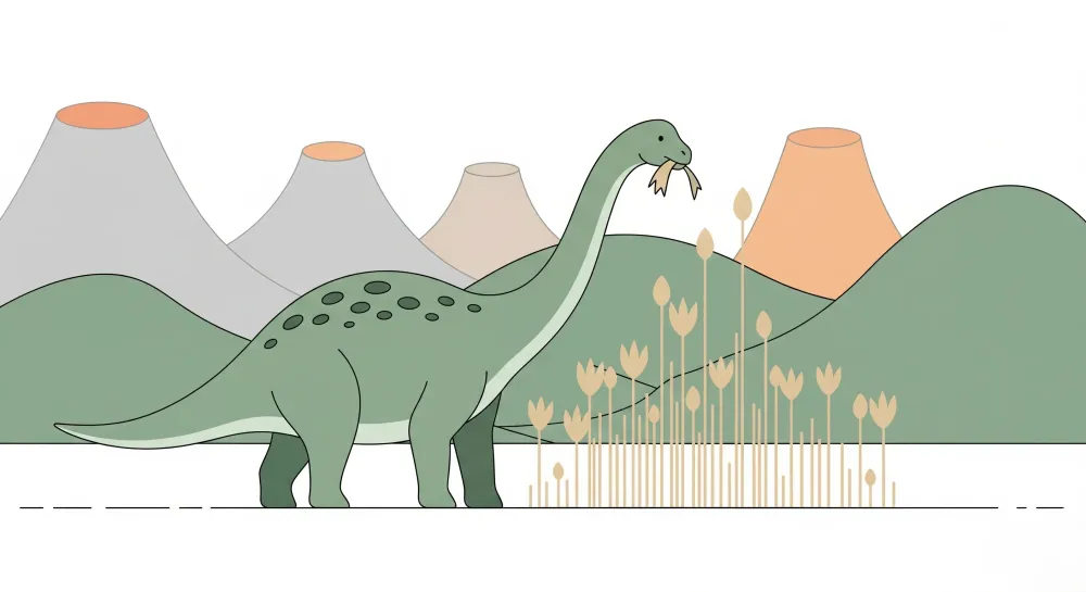 Lastenhuoneen tapetti | Diplodocus ja esihistorialliset maisemat