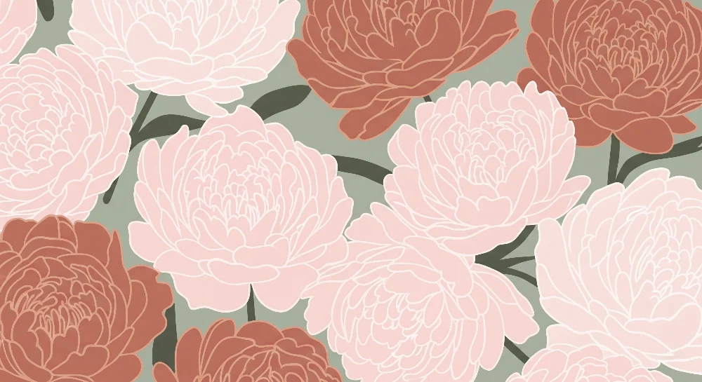 Lastenhuoneen tapetti | Elegantit ja pehmeät kukat
