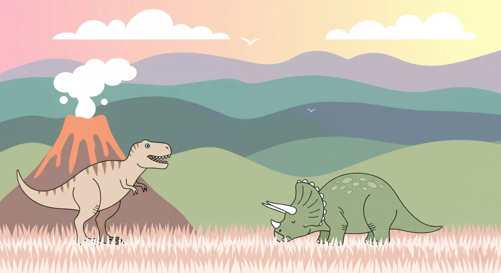 Lastenhuoneen tapetti | Esihistoriallinen seikkailu dinosaurusten kanssa