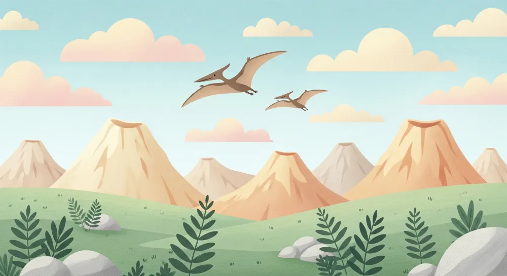 Lastenhuoneen tapetti | Esihistoriallinen seikkailu pterosaurusten kanssa