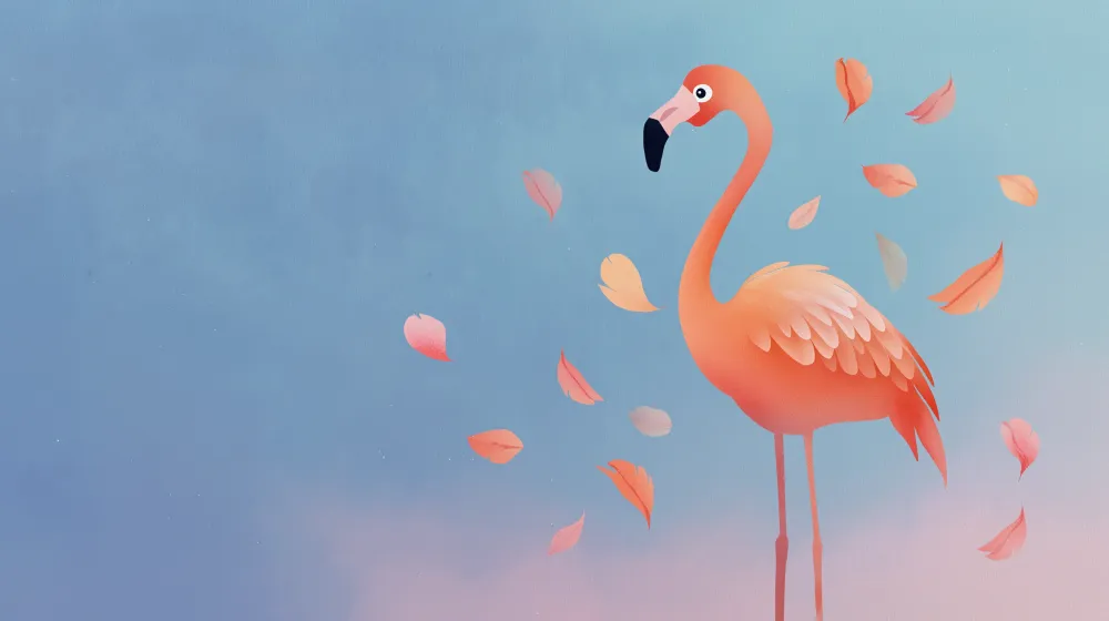 Lastenhuoneen tapetti | Flamingo ja syksyn lehdet