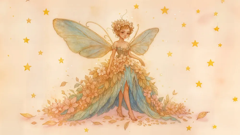 Lastenhuoneen tapetti Fée Florale | Illustration Enchantée