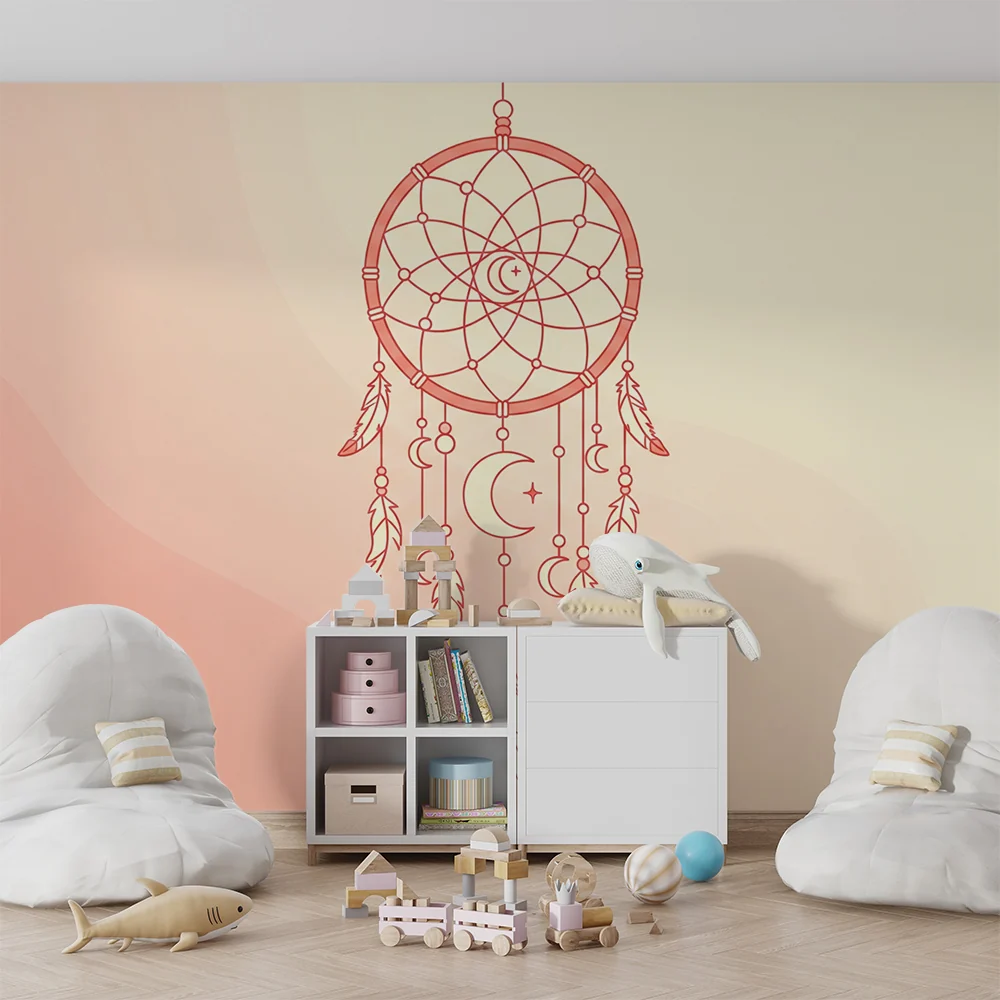 Lastenhuoneen tapetti | Herkkä unisieppari vaaleanpastellisella taustalla