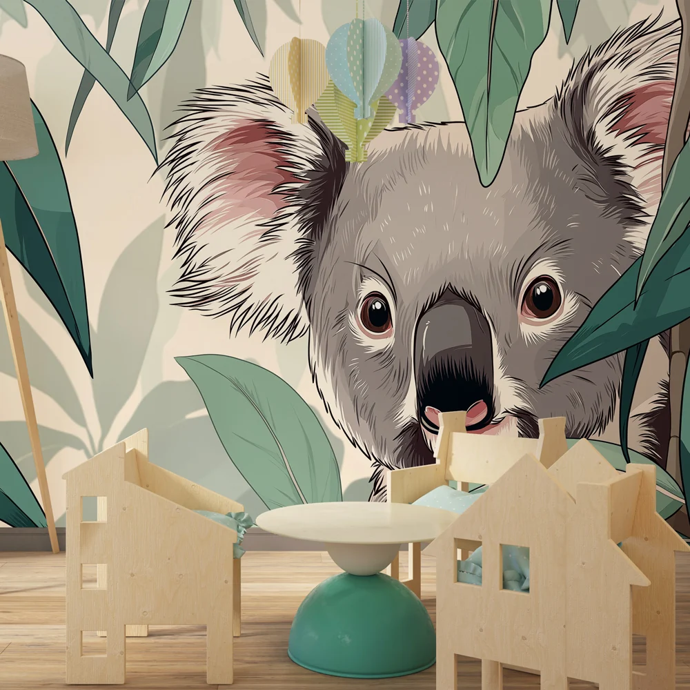 Lastenhuoneen tapetti | Itsepäinen koala kasvillisuudessa