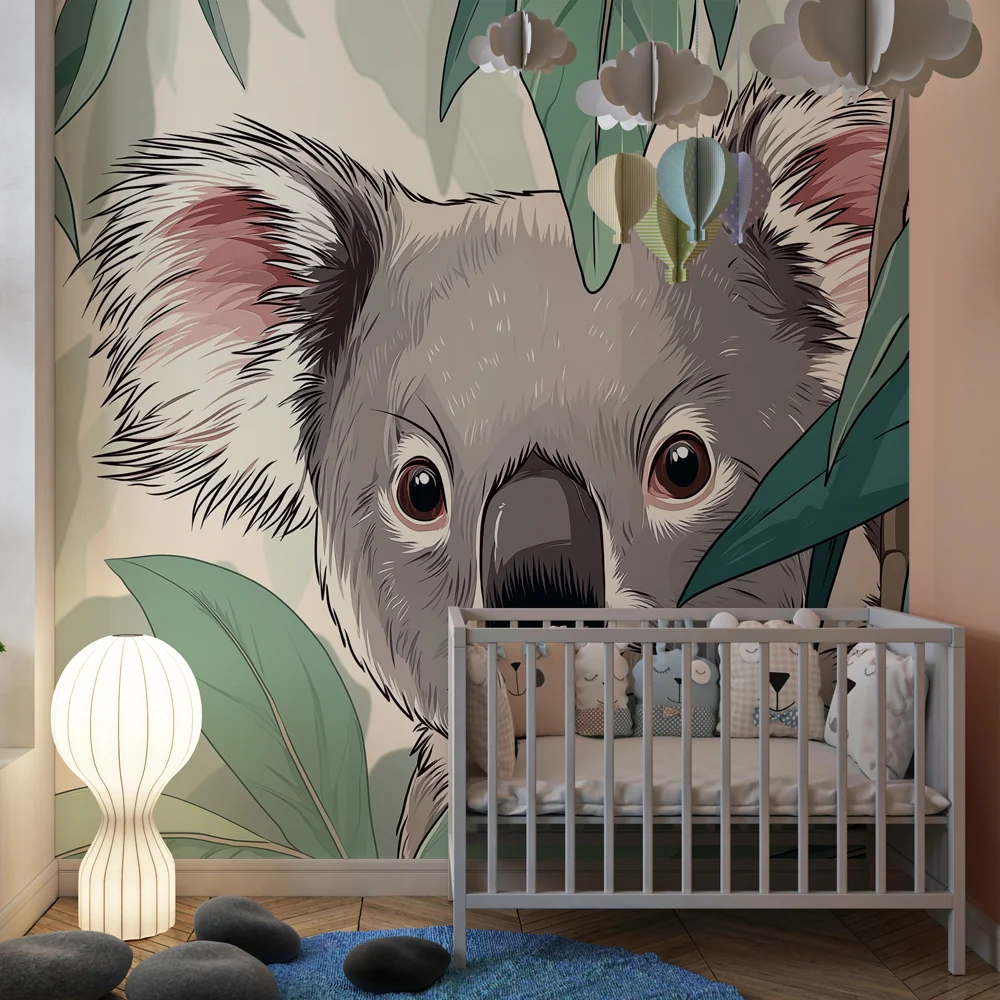 Lastenhuoneen tapetti | Itsepäinen koala kasvillisuudessa