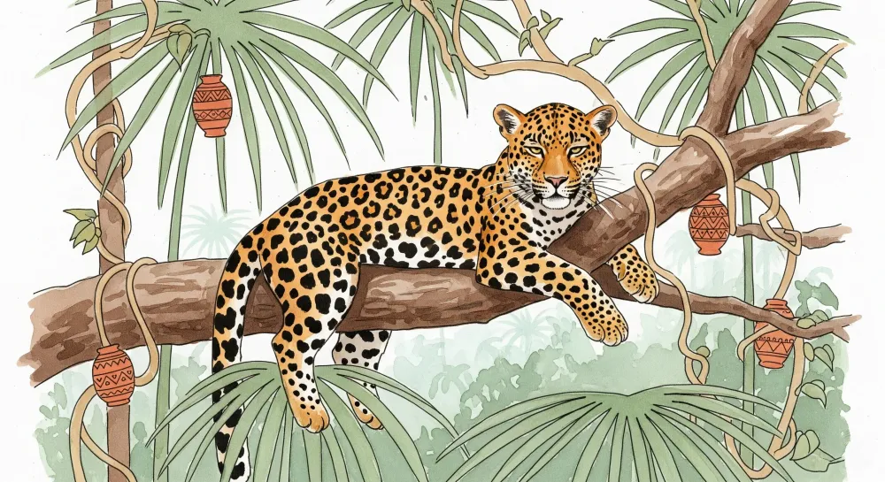 Lastenhuoneen tapetti | Jaguar viidakon vehreässä viidakossa