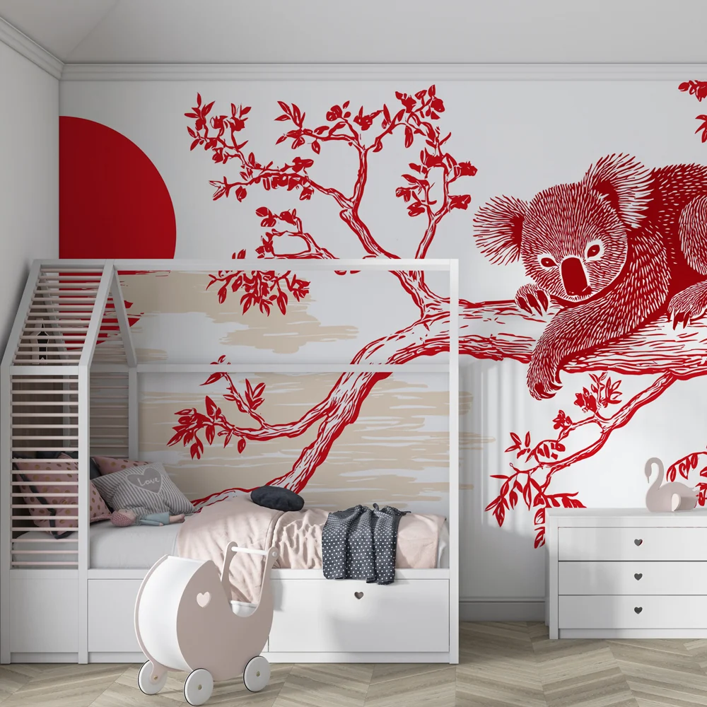 Lastenhuoneen tapetti | Koala ja auringonlasku