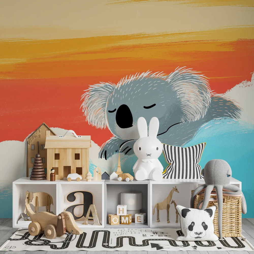 Lastenhuoneen tapetti | Un koala rêveur parmi les nuages