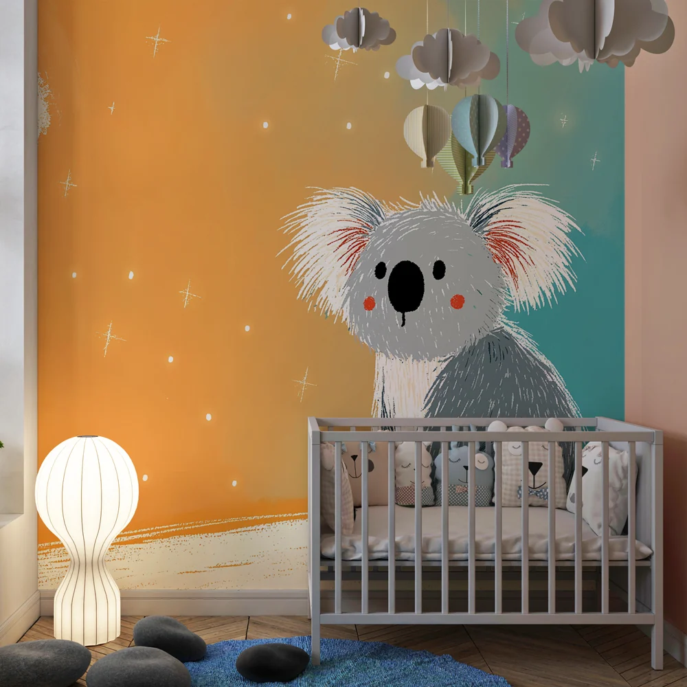 Lastenhuoneen tapetti | Koala tähtitaivaan alla
