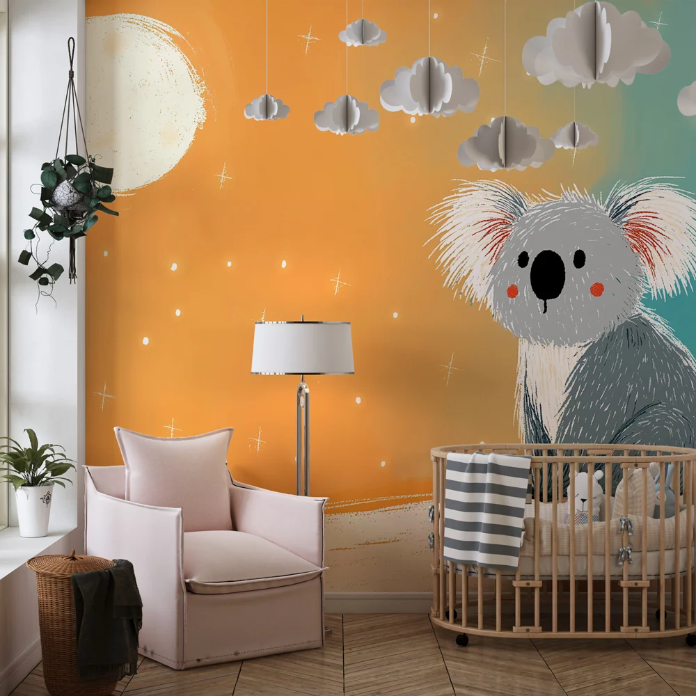 Lastenhuoneen tapetti | Koala tähtitaivaan alla