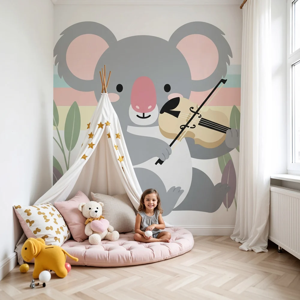 Lastenhuoneen tapetti | Koala-muusikko luonnossa