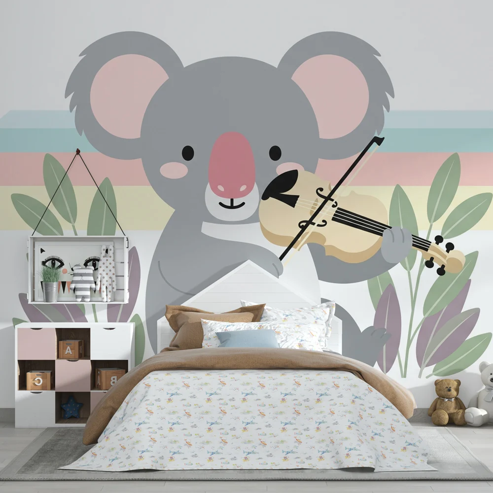 Lastenhuoneen tapetti | Koala-muusikko luonnossa