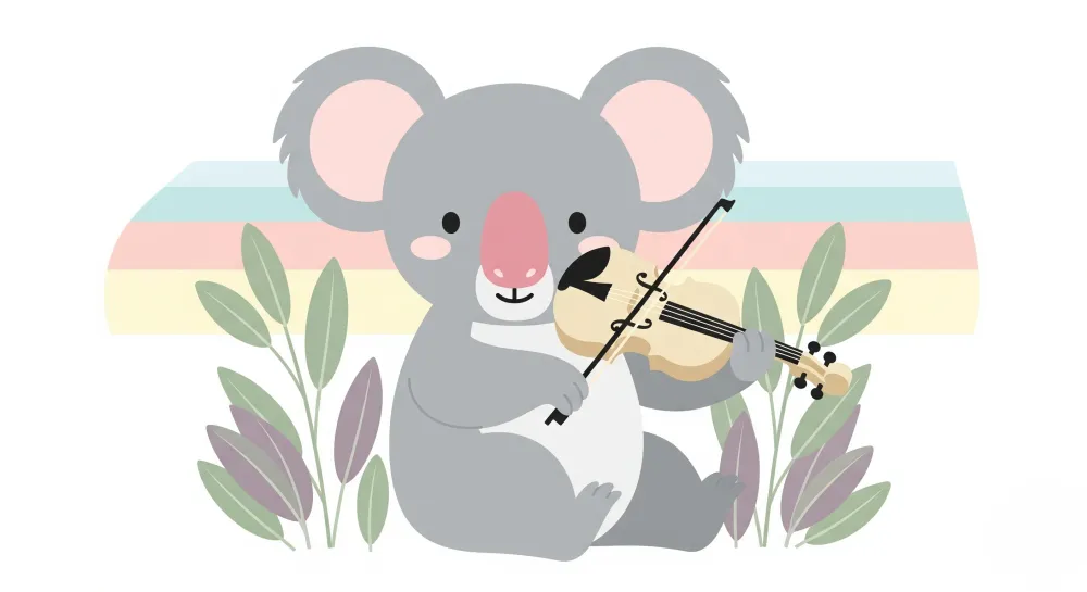 Lastenhuoneen tapetti | Koala-muusikko luonnossa