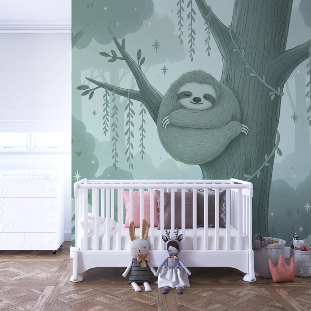 Lastenhuoneen tapetti | Laiskat metsän lumoissa