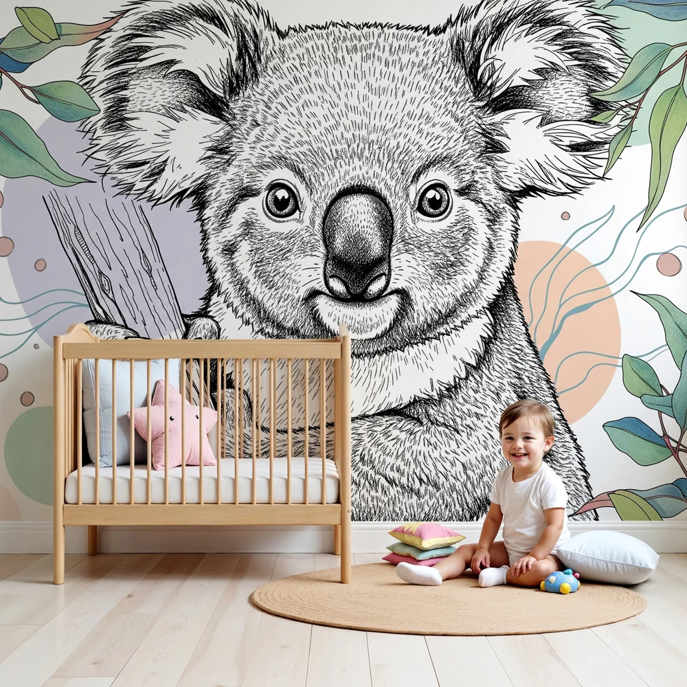 Lastenhuoneen tapetti | Lapsellinen koala luonnossa