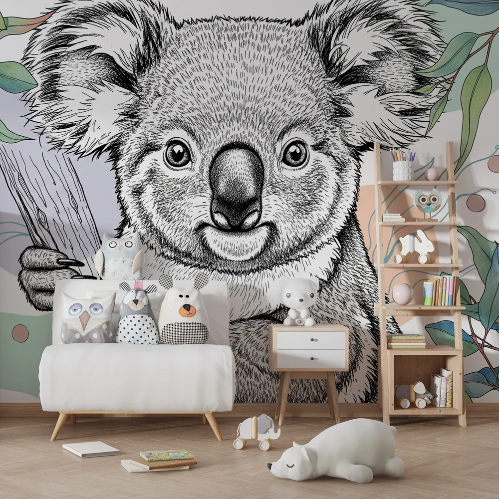 Lastenhuoneen tapetti | Lapsellinen koala luonnossa