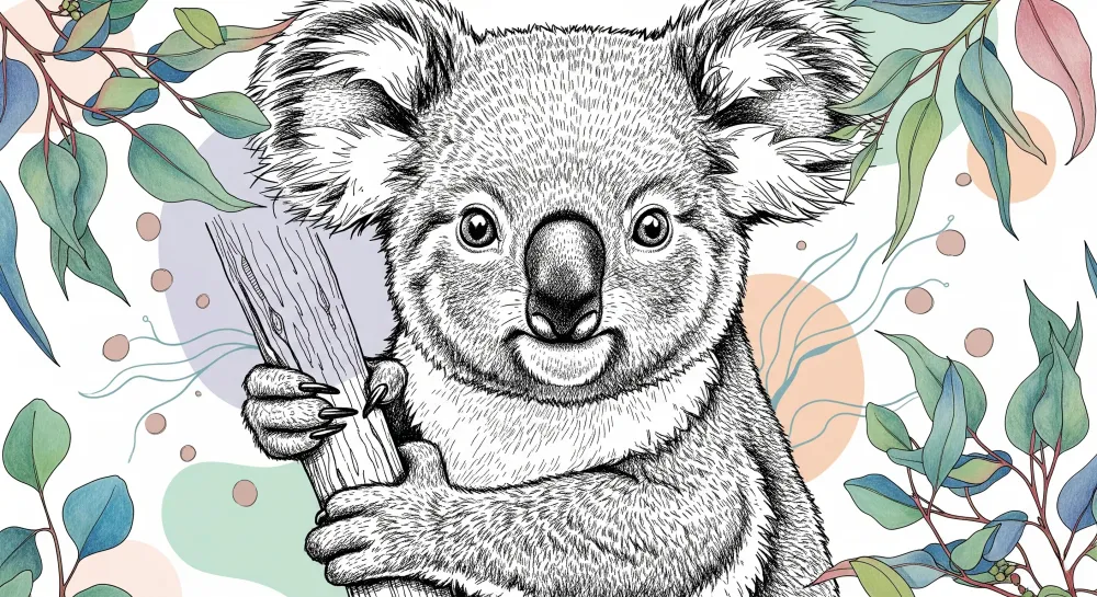 Lastenhuoneen tapetti | Lapsellinen koala luonnossa