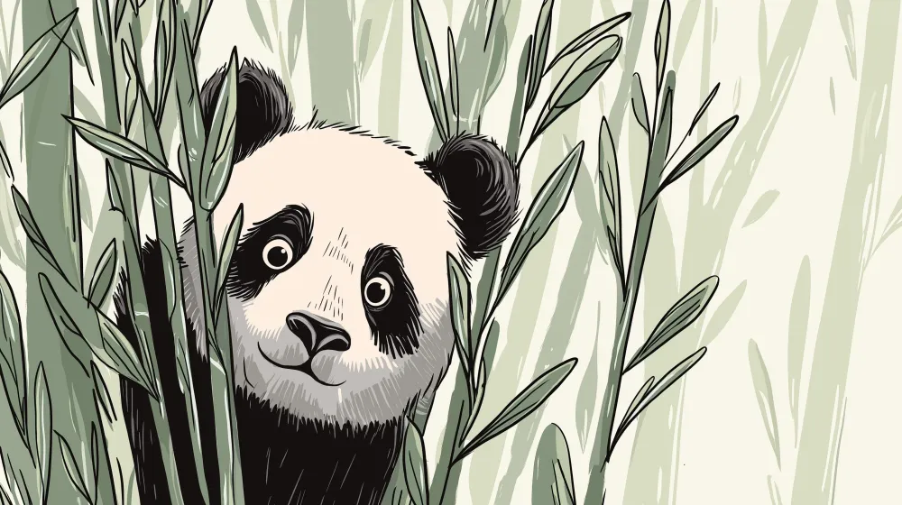 Lastenhuoneen tapetti | Leikkisä panda viidakossa