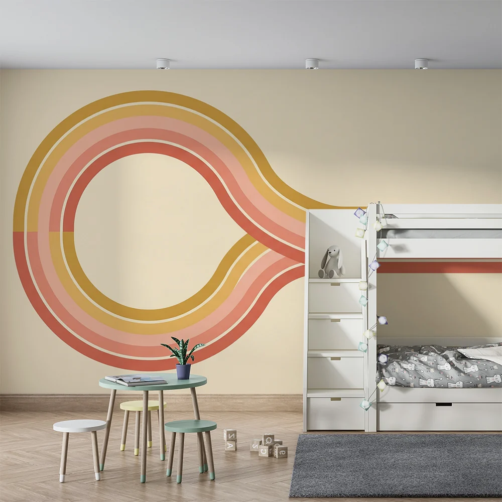 Lastenhuoneen tapetti | Lempeät geometriset kuviot pastellisävyissä
