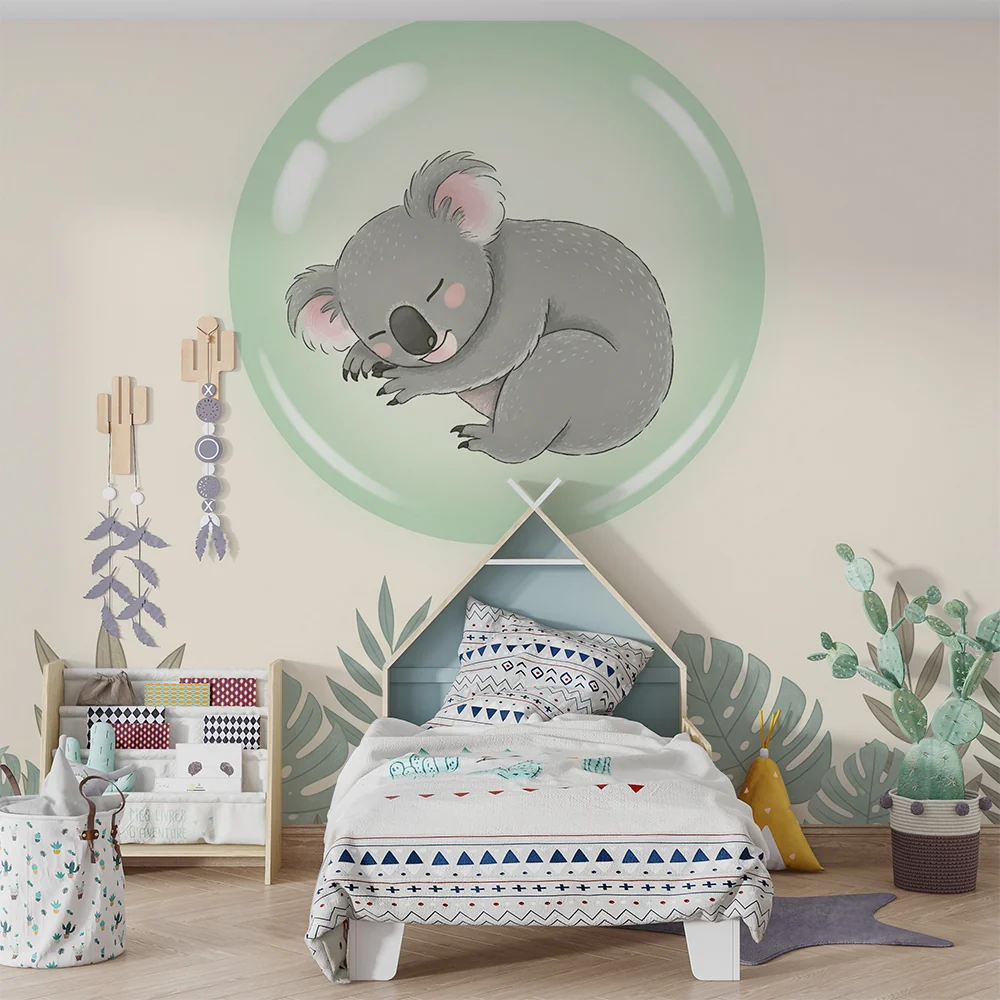 Lastenhuoneen tapetti | Nukkuva koala kuplassa