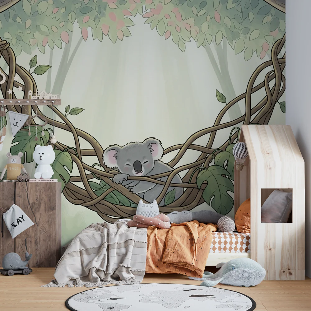Lastenhuoneen tapetti | Nukkuva koala luonnonhammoksessa