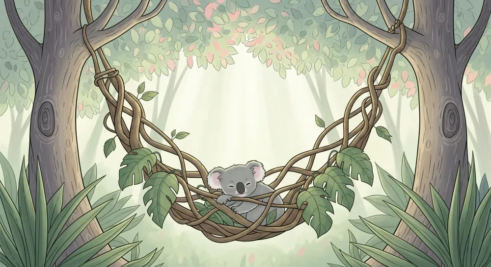 Lastenhuoneen tapetti | Nukkuva koala luonnonhammoksessa