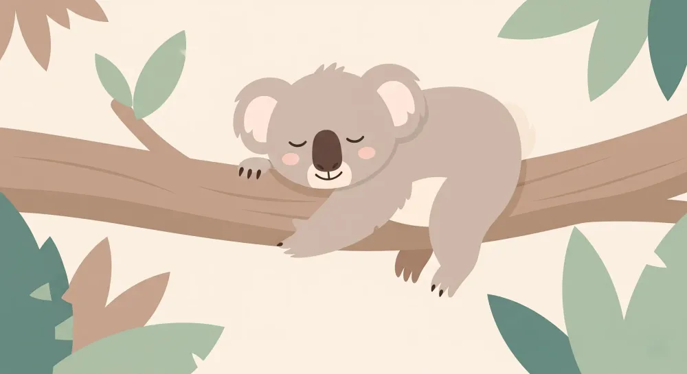 Lastenhuoneen tapetti | Nukkuva koala oksalla