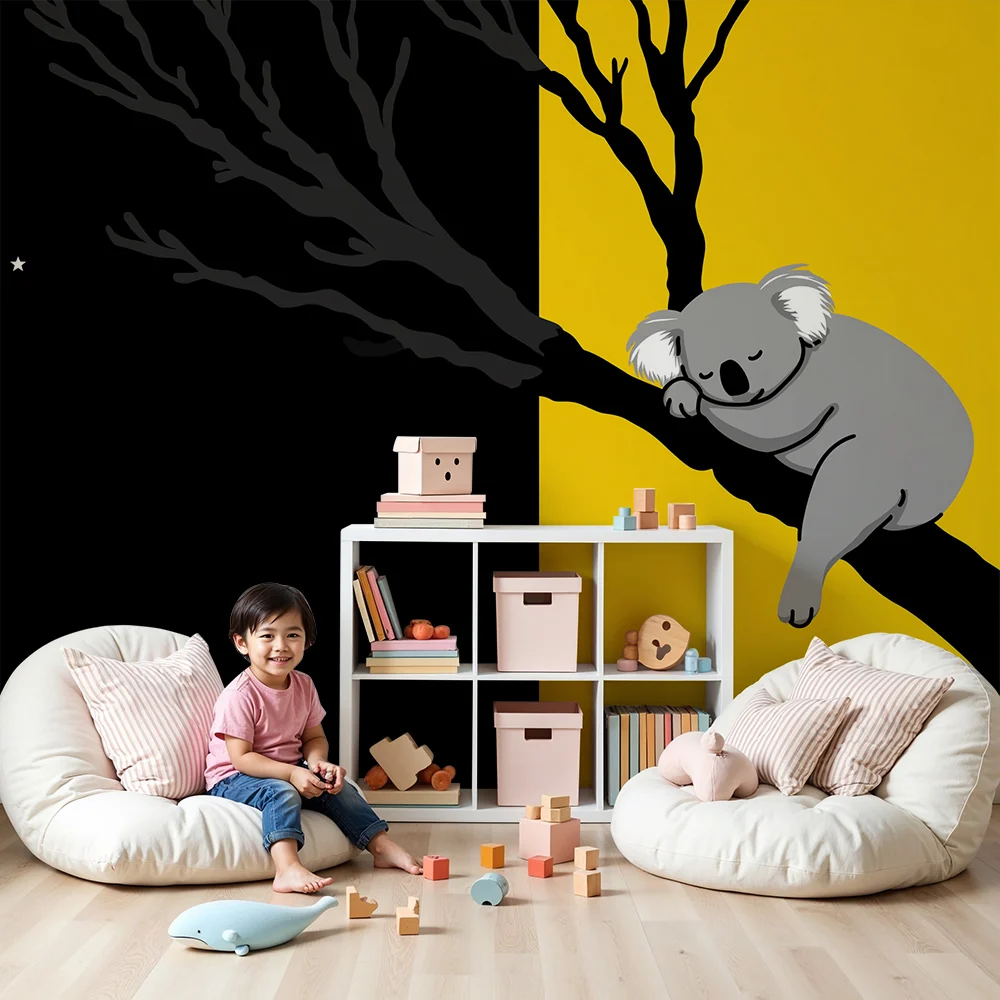 Lastenhuoneen tapetti | Nukkuva koala oksalla