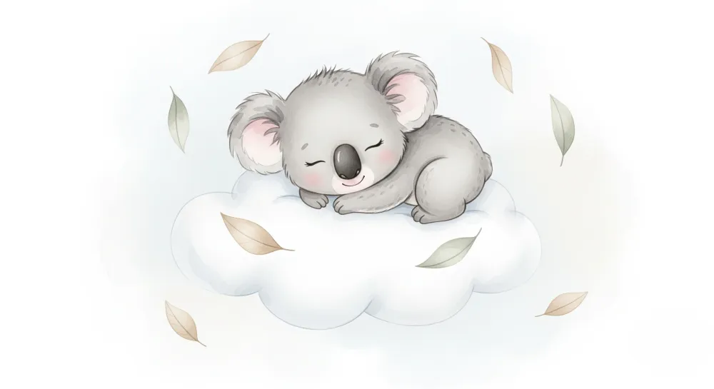 Lastenhuoneen tapetti | Nukkuva koala pilvellä