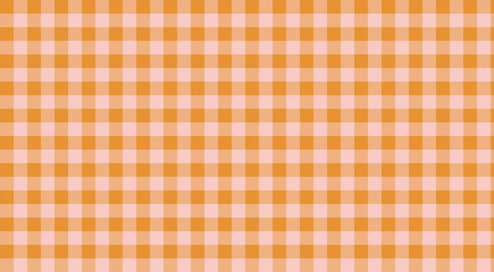 Lastenhuoneen tapetti | Oranssin ja vaaleanpunaisen ruutukuviointi