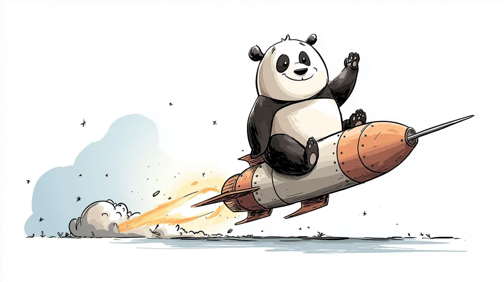 Lastenhuoneen tapetti | Panda astronautit ja raketti