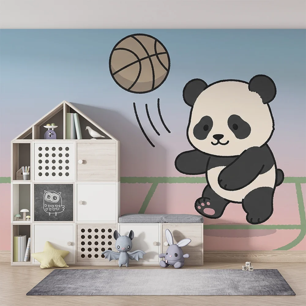 Lastenhuoneen tapetti | Panda koripalloilija