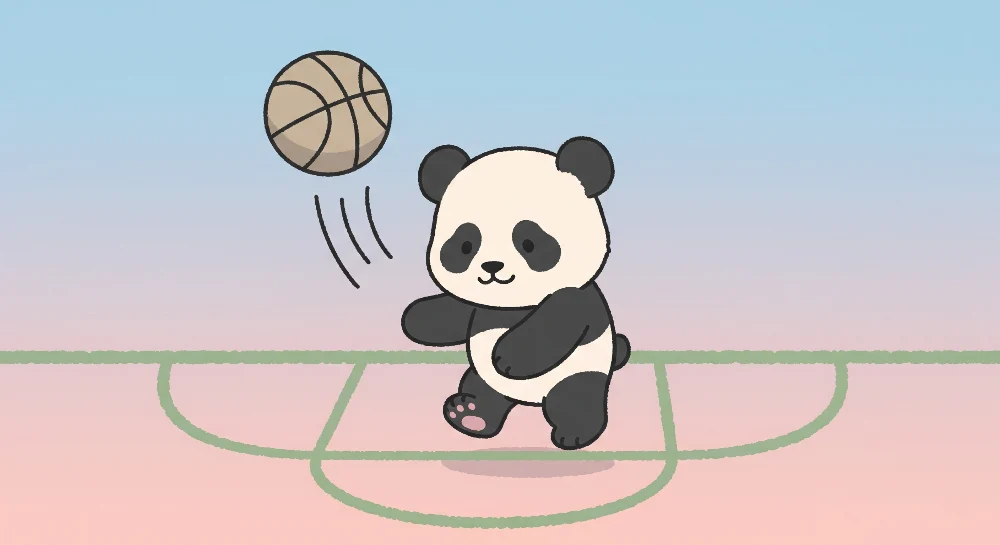 Lastenhuoneen tapetti | Panda koripalloilija