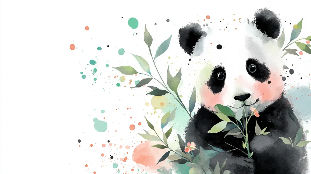 Lastenhuoneen tapetti | Söpö panda luonnon keskellä
