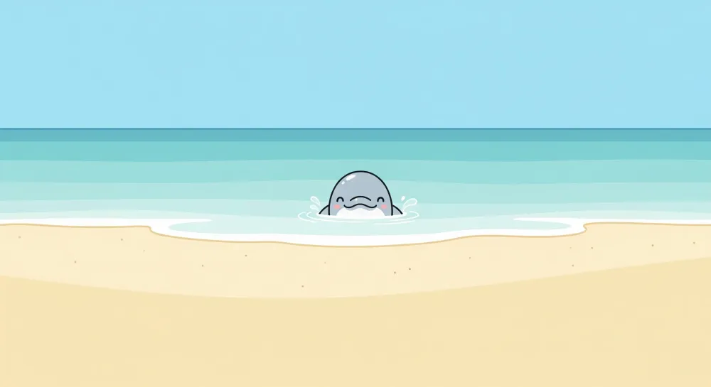 Lastenhuoneen tapetti | Pieni delfiini ja rauhallinen meri
