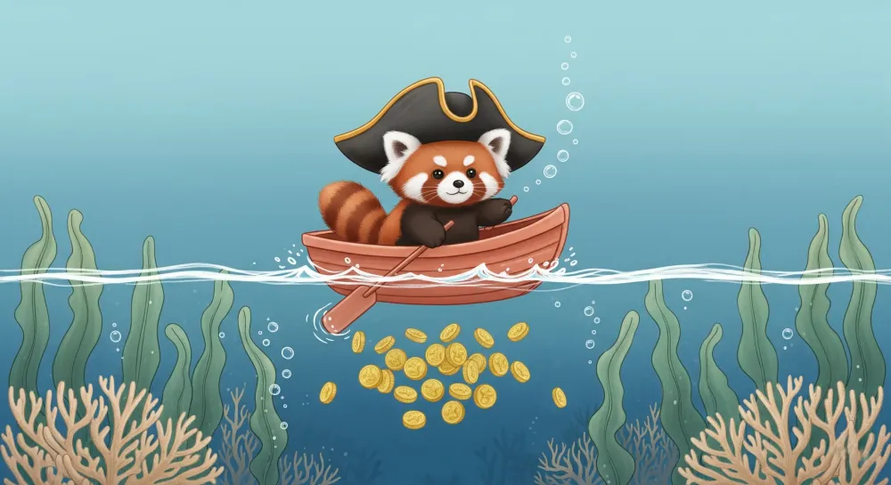 Lastenhuoneen tapetti | Punainen merirosvo panda merellä