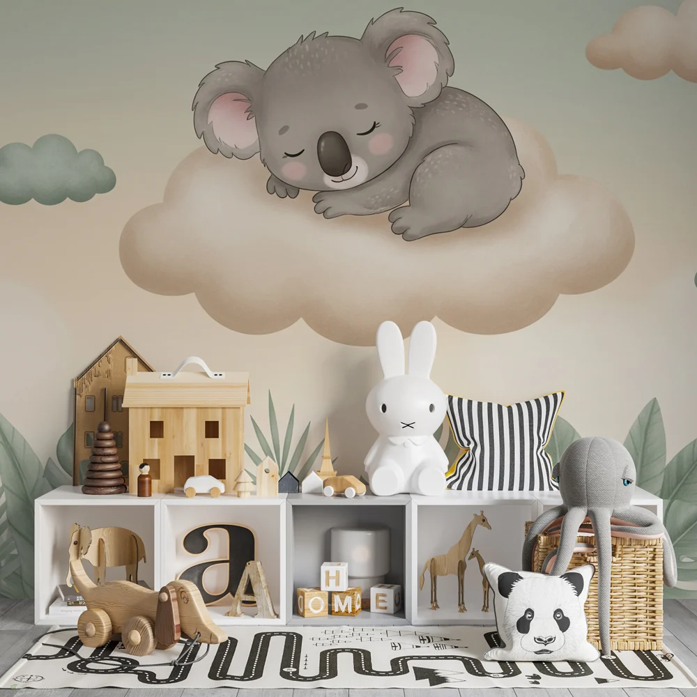 Lastenhuoneen tapetti | Rauhallinen koala pilvellä