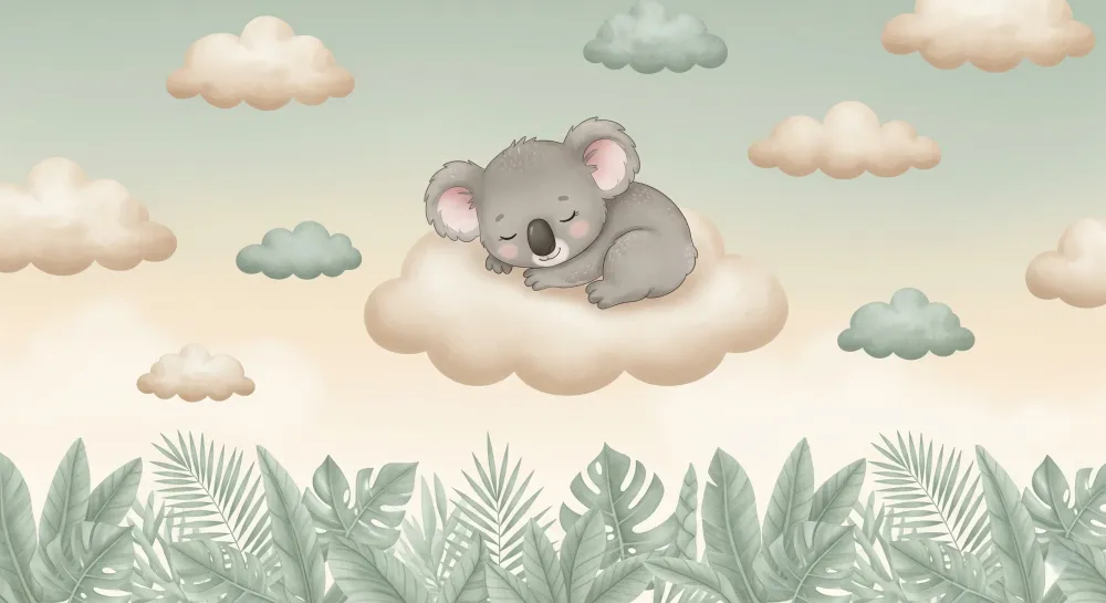 Lastenhuoneen tapetti | Rauhallinen koala pilvellä