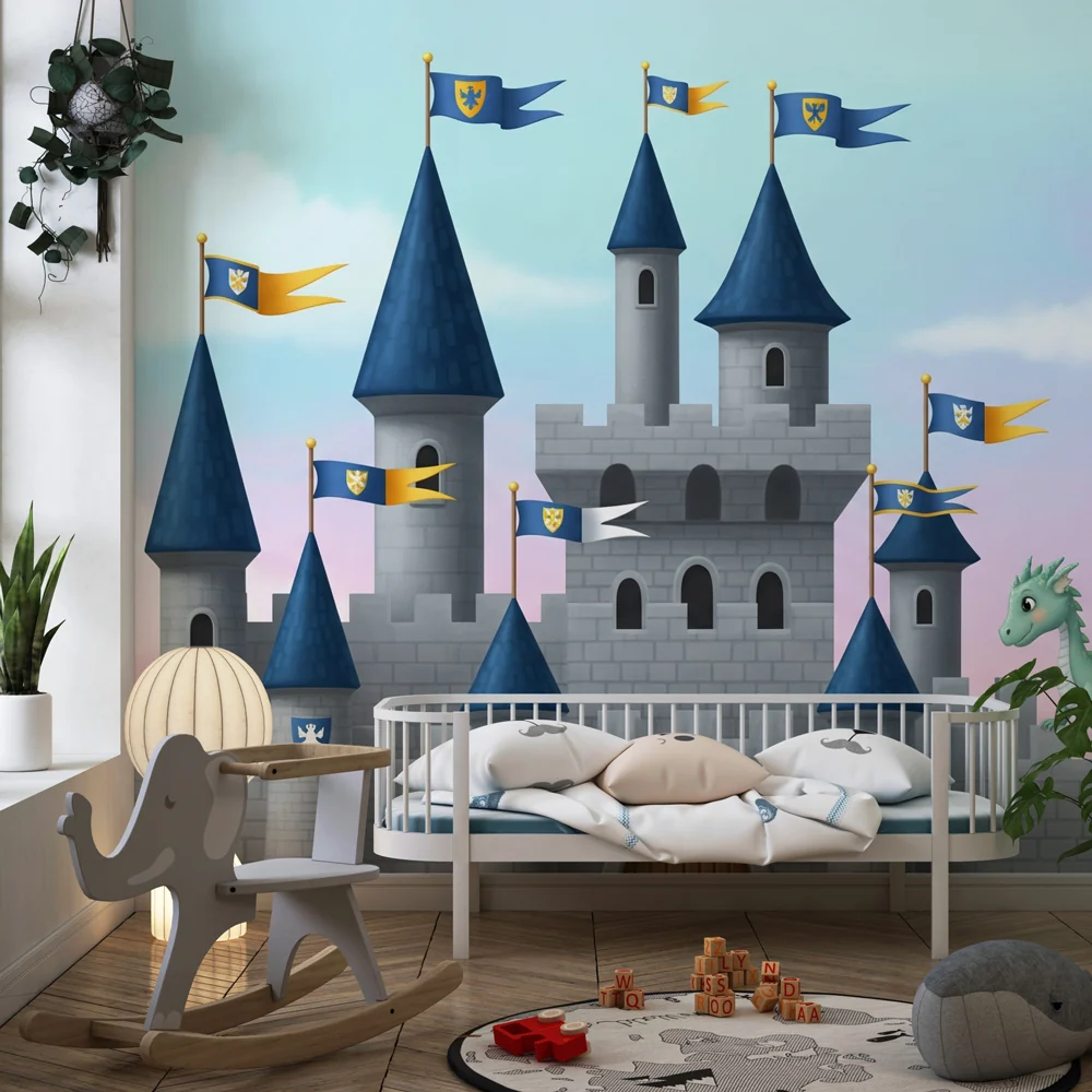 Lastenhuoneen tapetti | Satulinna lohikäärmeellä