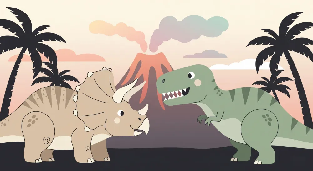 Lastenhuoneen tapetti | Seikkailijat dino tulivuorella