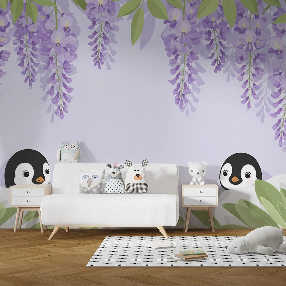 Lastenhuoneen tapetti | Suloiset pingviinit Glysiinien alla
