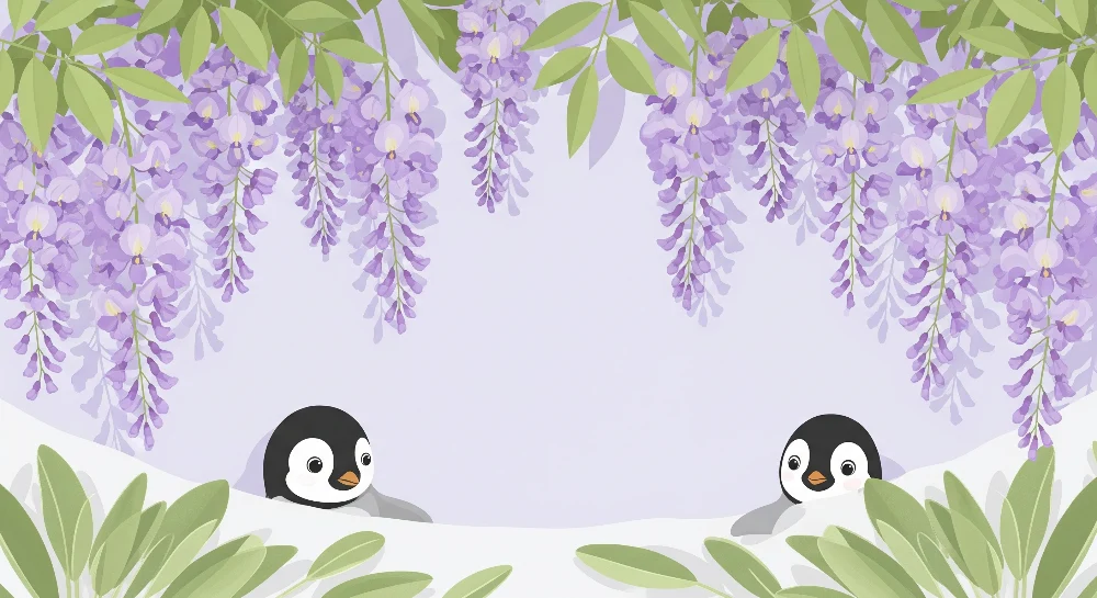 Lastenhuoneen tapetti | Suloiset pingviinit Glysiinien alla