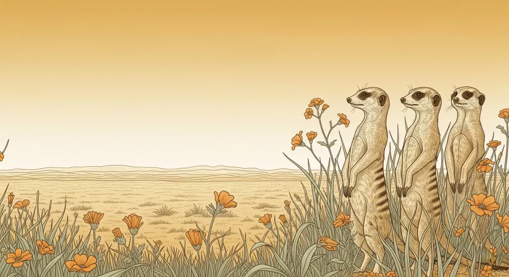 Lastenhuoneen tapetti | Suricate ja kultainen niitty