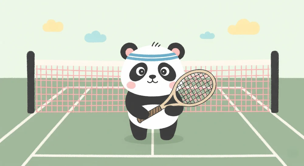 Lastenhuoneen tapetti | Tennis pelaava panda