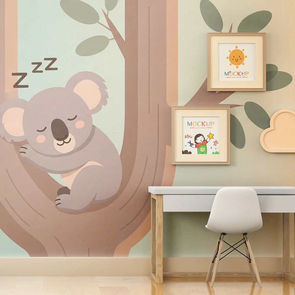 Lastenhuoneen tapetti | Uninen koala puussa