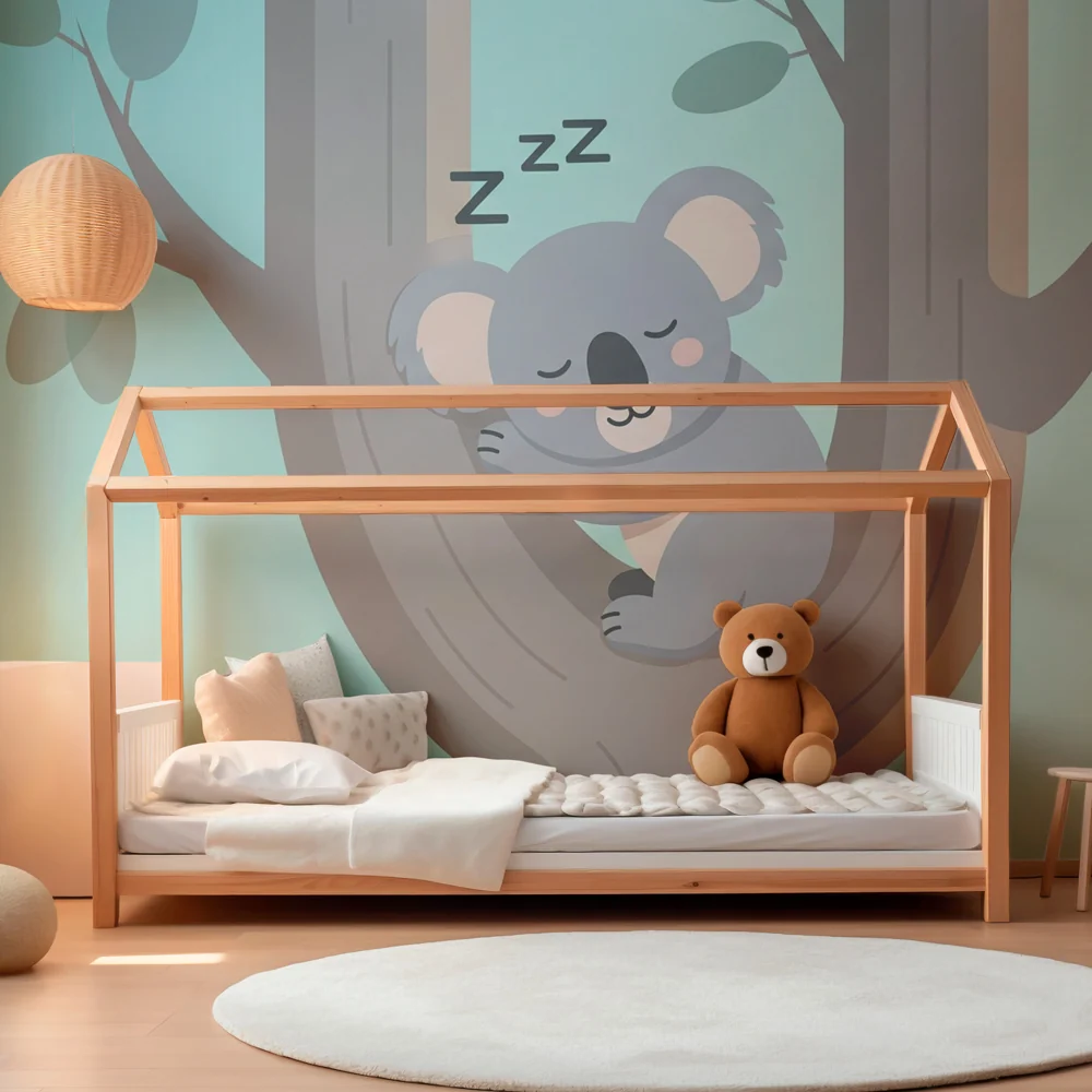 Lastenhuoneen tapetti | Uninen koala puussa