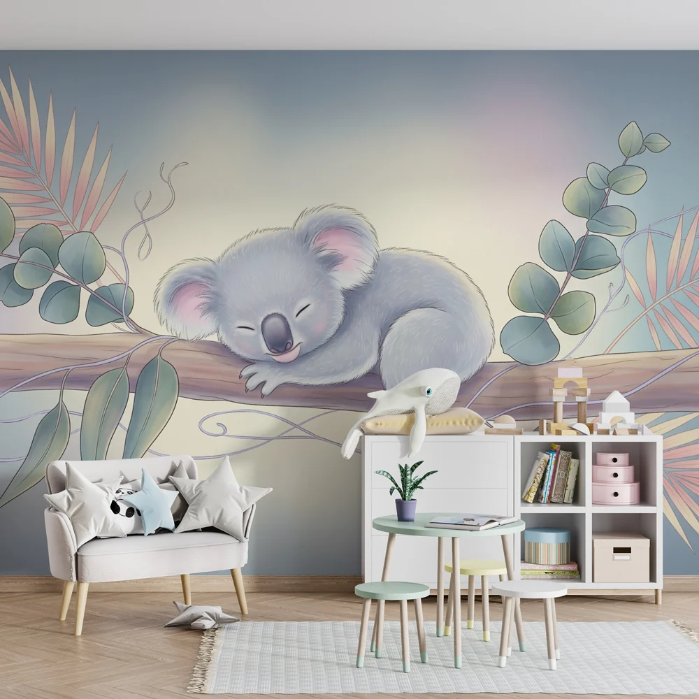 Lastenhuoneen tapetti | Uninen koala viidakossa