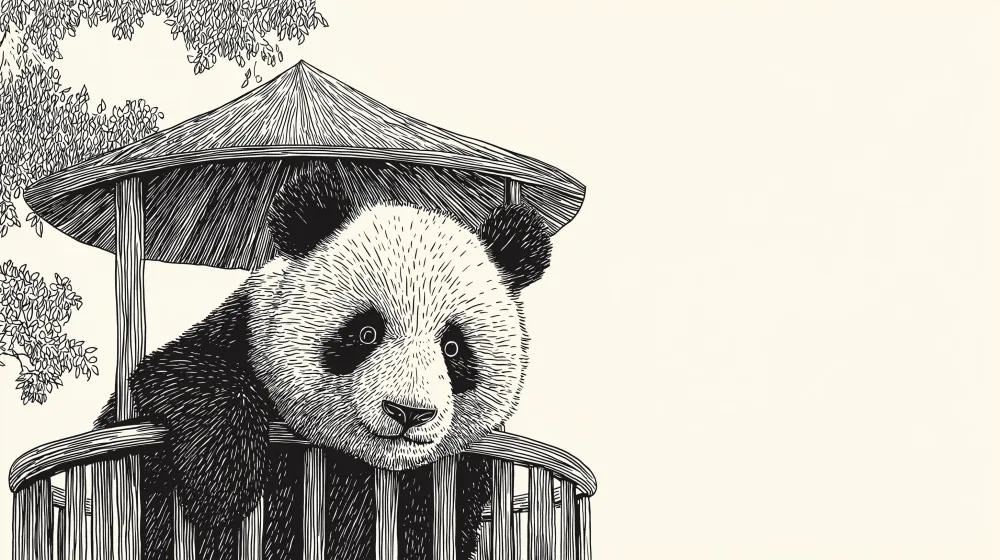 Lastenhuoneen tapetti | Utelias panda suojassa