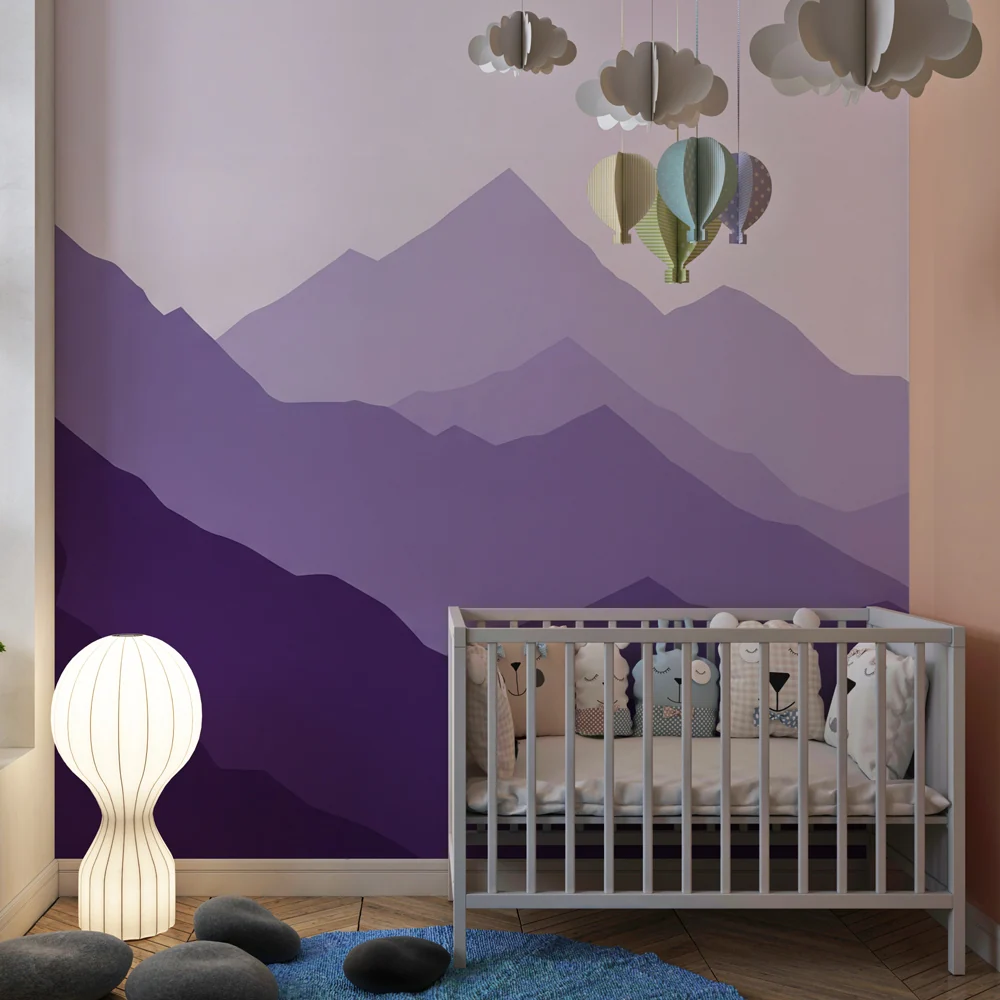 Lastenhuoneen tapetti | Violetit vuoret ja luonnollinen harmonia